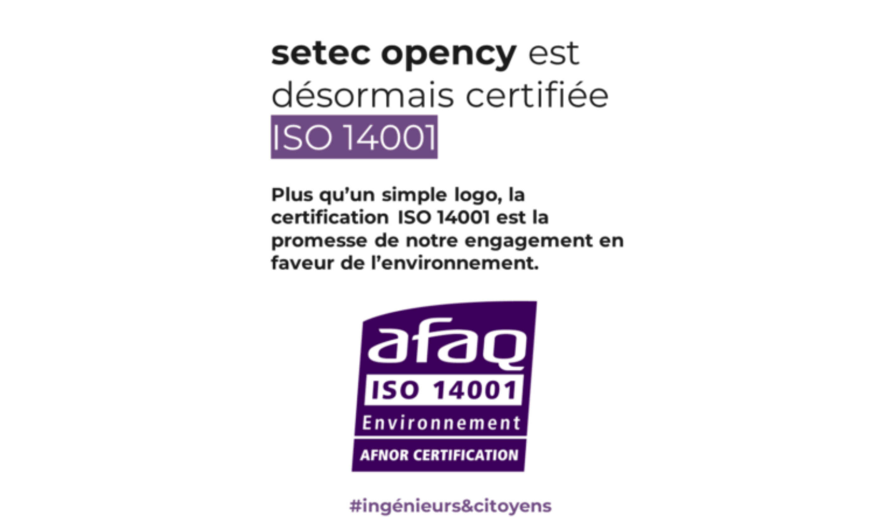 certification iso 14001 9001 2023 rse écologie setec opency responsable ma petite planète partenariats #ingénieursetcitoyens