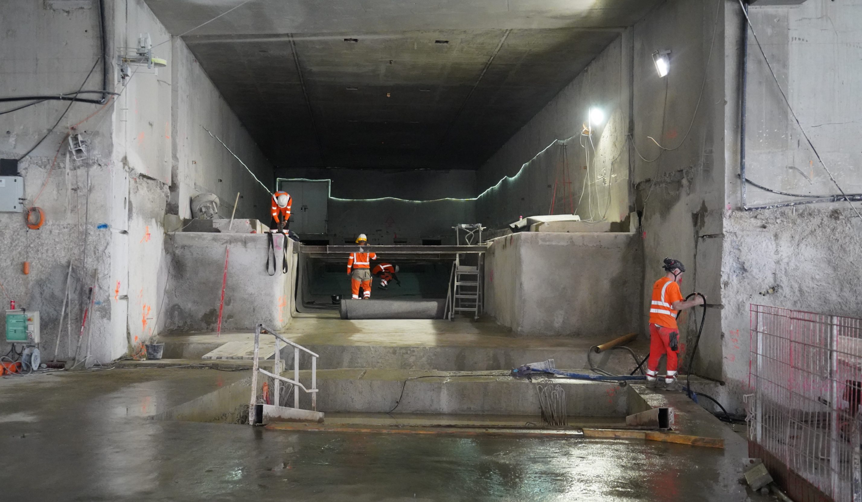 Chantier du nouvel accès métro en juin 2023